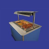 Victor Impression Food Display - Ihbm3 corian laminate blue
